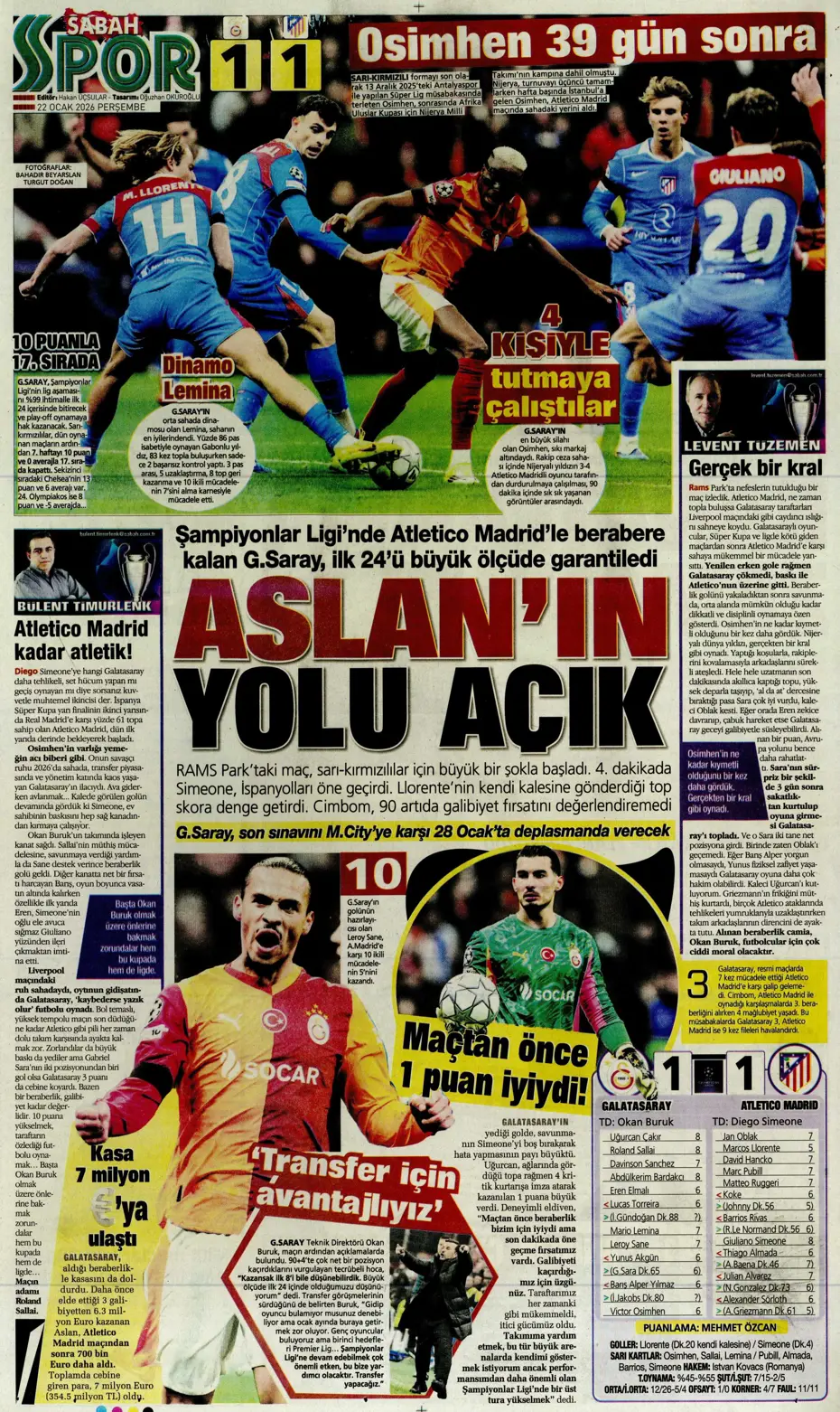 "Galatasaray'dan Atletico maçı sonrası 2 transfer birden" | Sporun manşetleri - 24