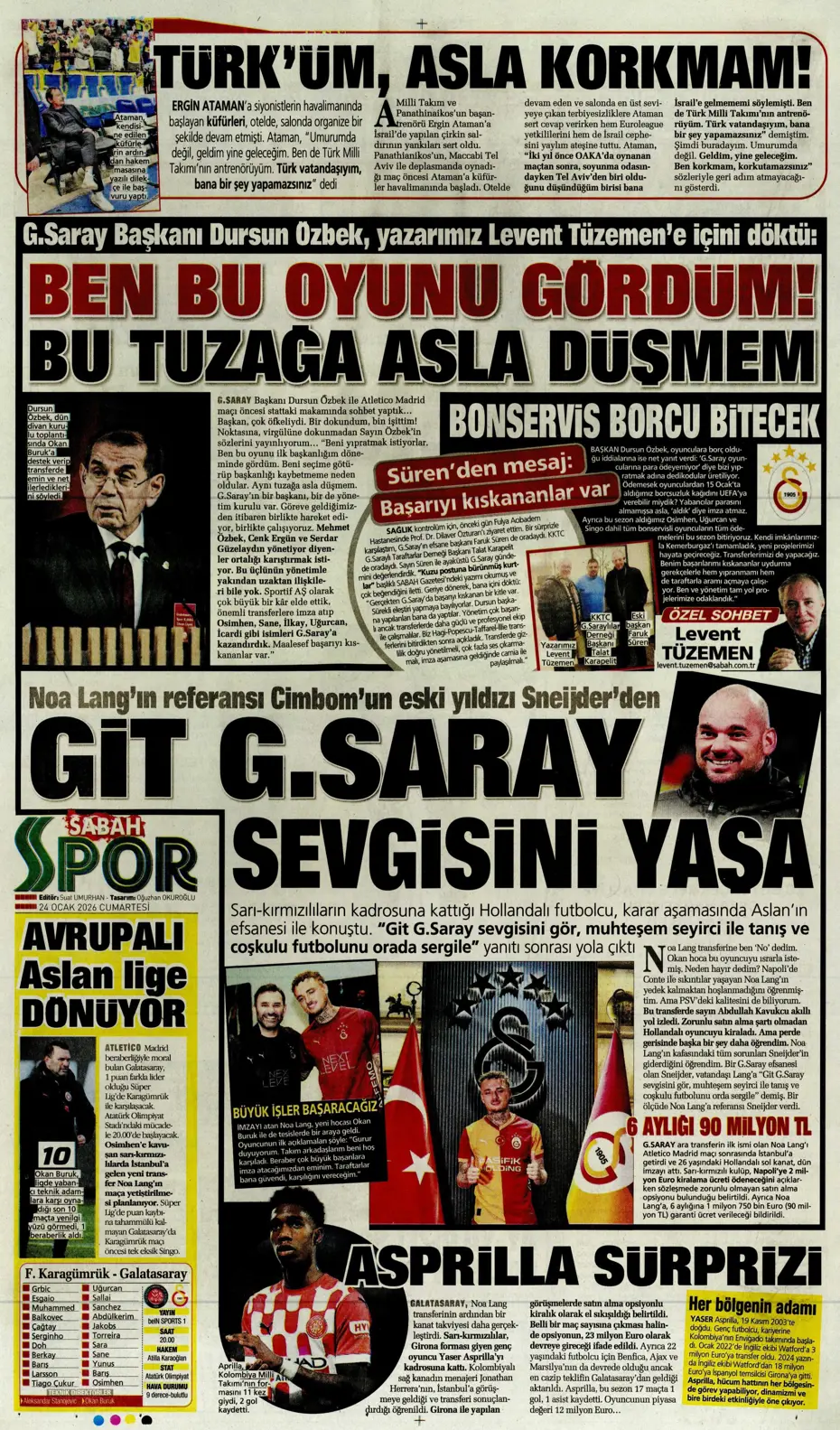 "Yaser Asprilla, Galatasaray'da" | Sporun manşetleri - 24