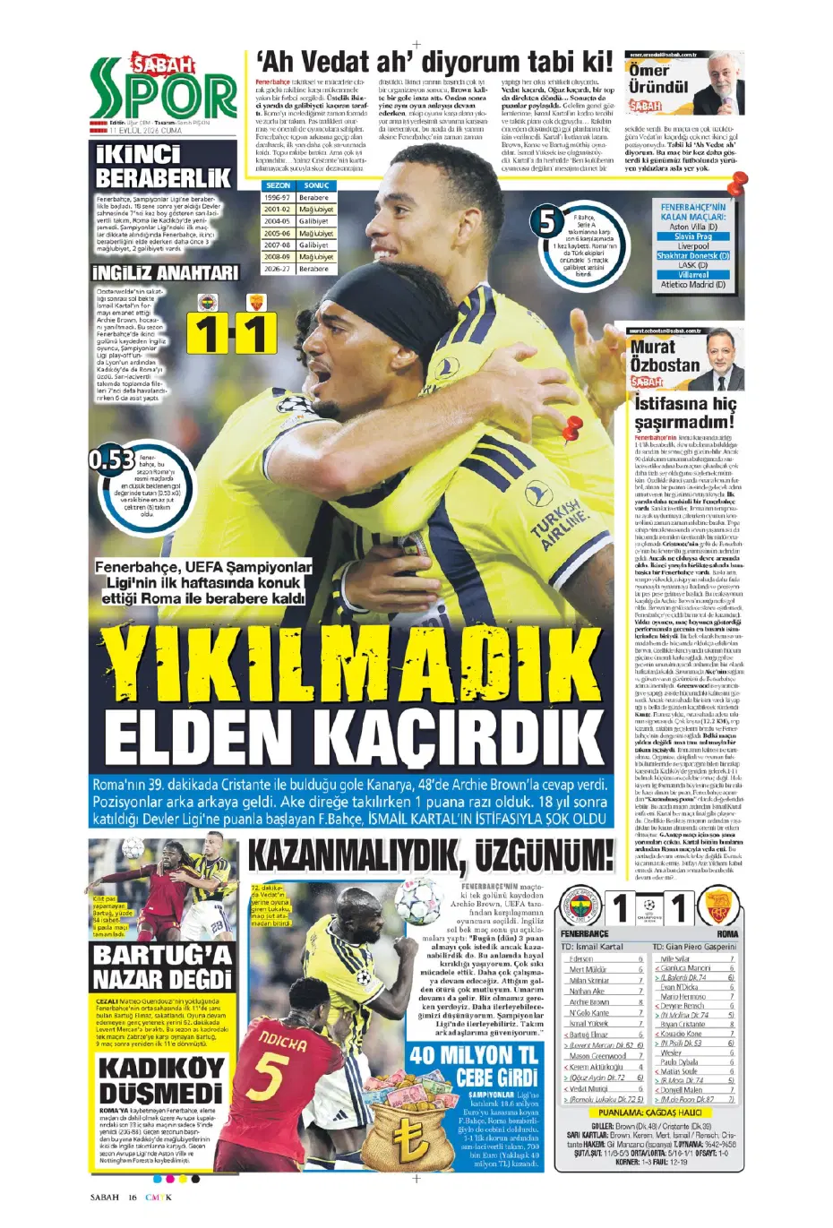 "İsmail Kartal gitti, geldi" | Sporun manşetleri - 26