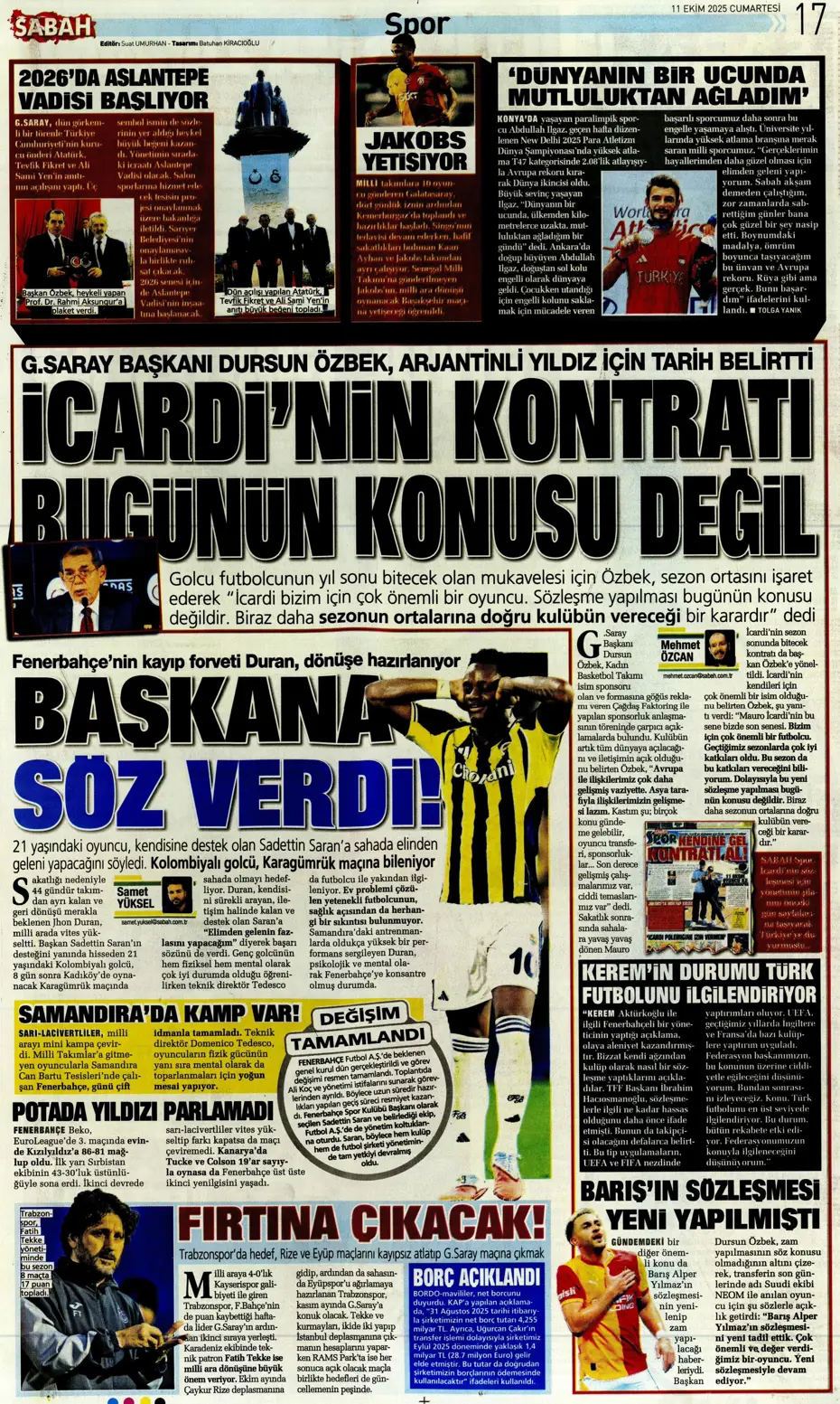 "Sergen Yalçın'ın yeni hedefi Çağlar Söyüncü" | Sporun manşetleri - 10