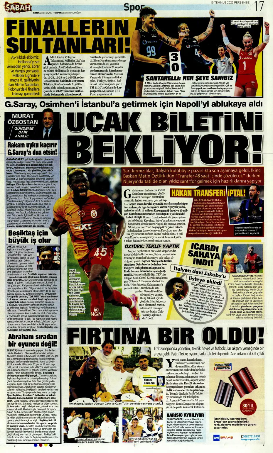 "Fenerbahçe'den Kerem Aktürkoğlu bombası" | Sporun manşetleri - 9