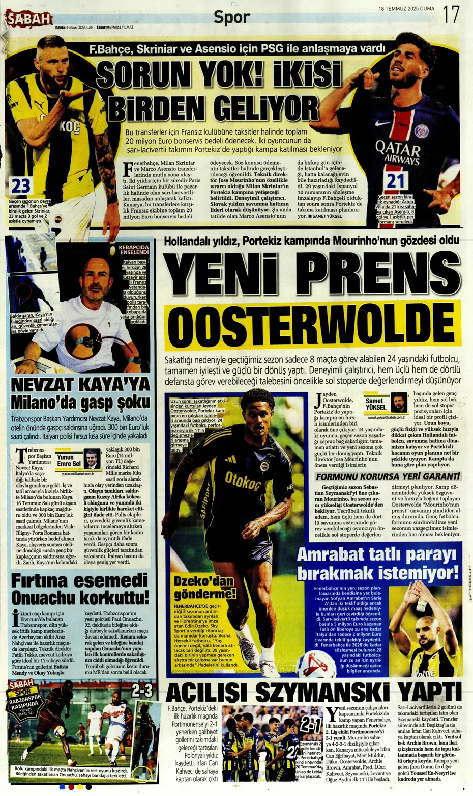 "Fenerbahçe'ye En-Nesyri piyangosu" | Sporun manşetleri - 10
