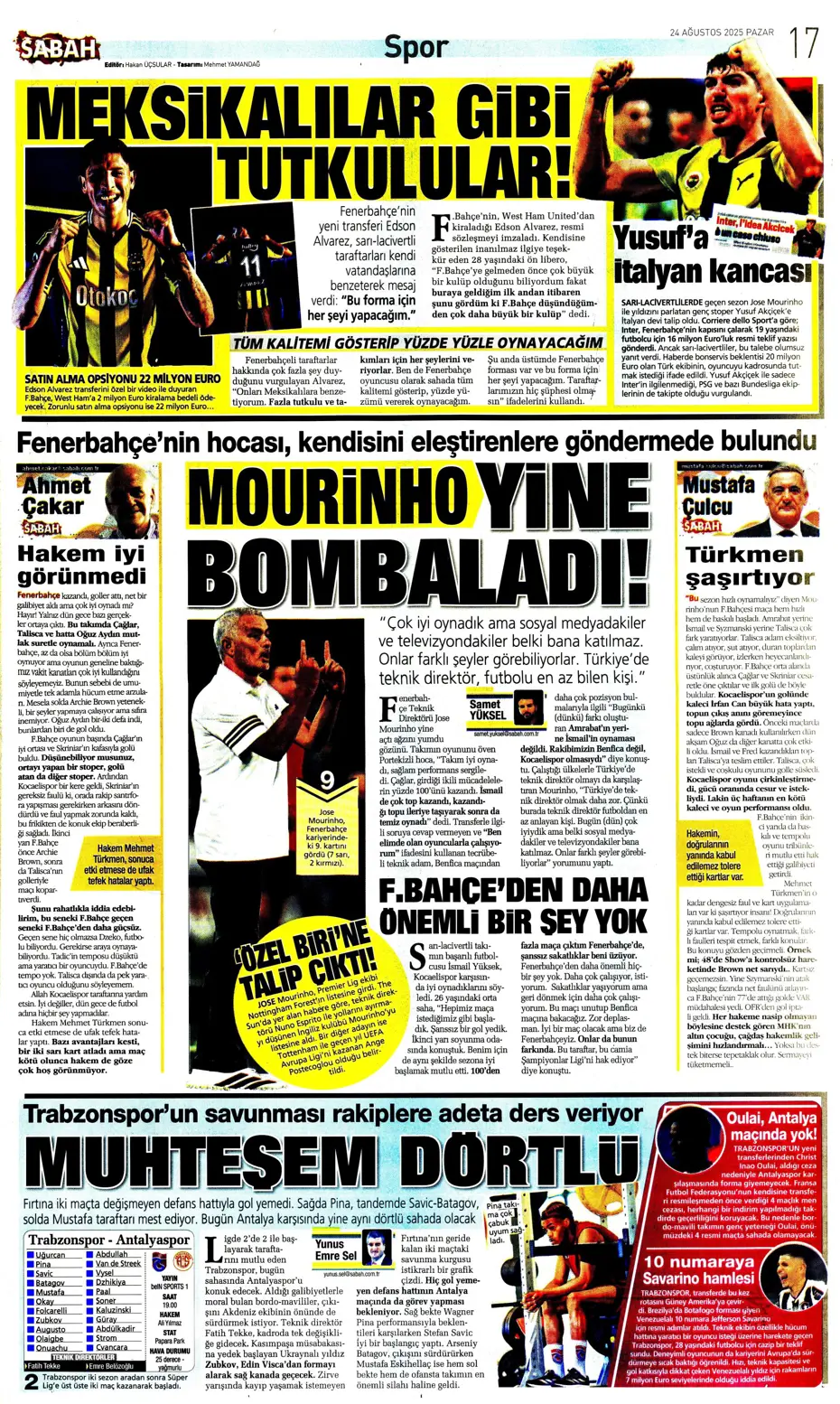 "Galatasaray'a üçlü piyango" | Sporun manşetleri - 11