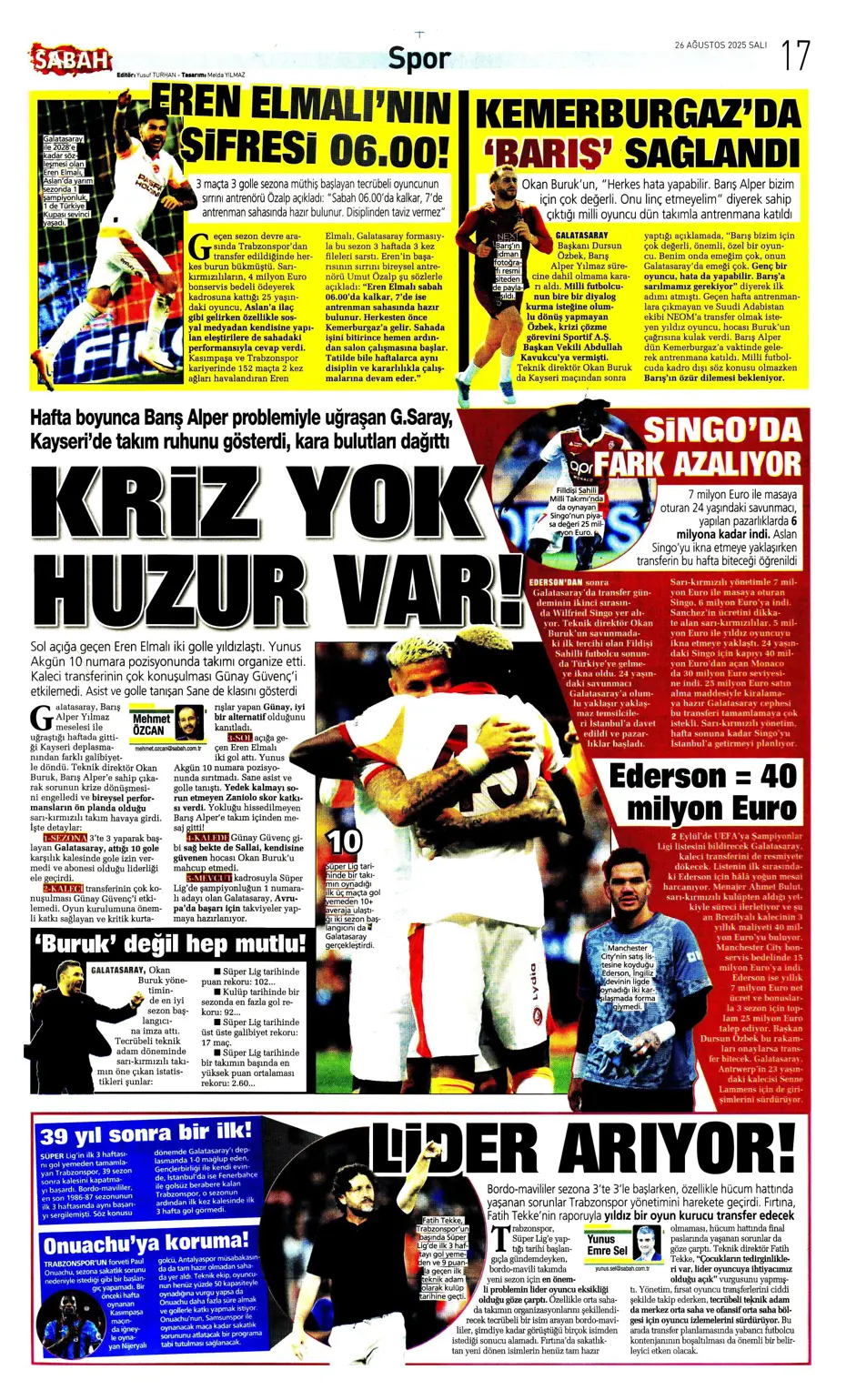 "Fenerbahçe, Zinchenko'yu bitiriyor" | Sporun manşetleri - 10