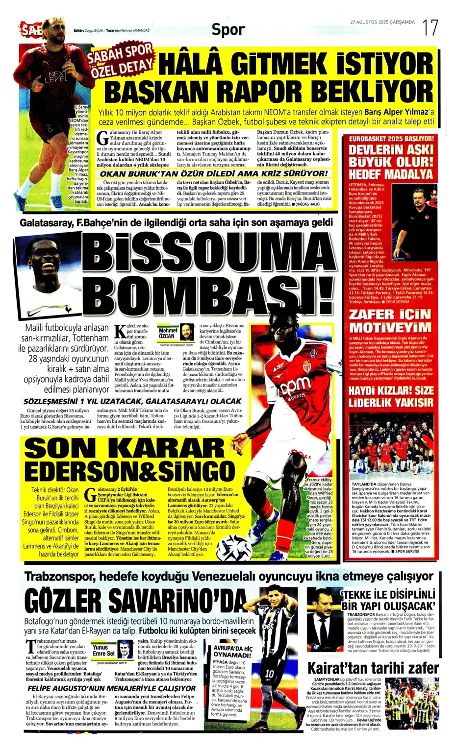 "Fenerbahçe'den 850 milyon euroluk tarihi hamle" | Sporun manşetleri - 8