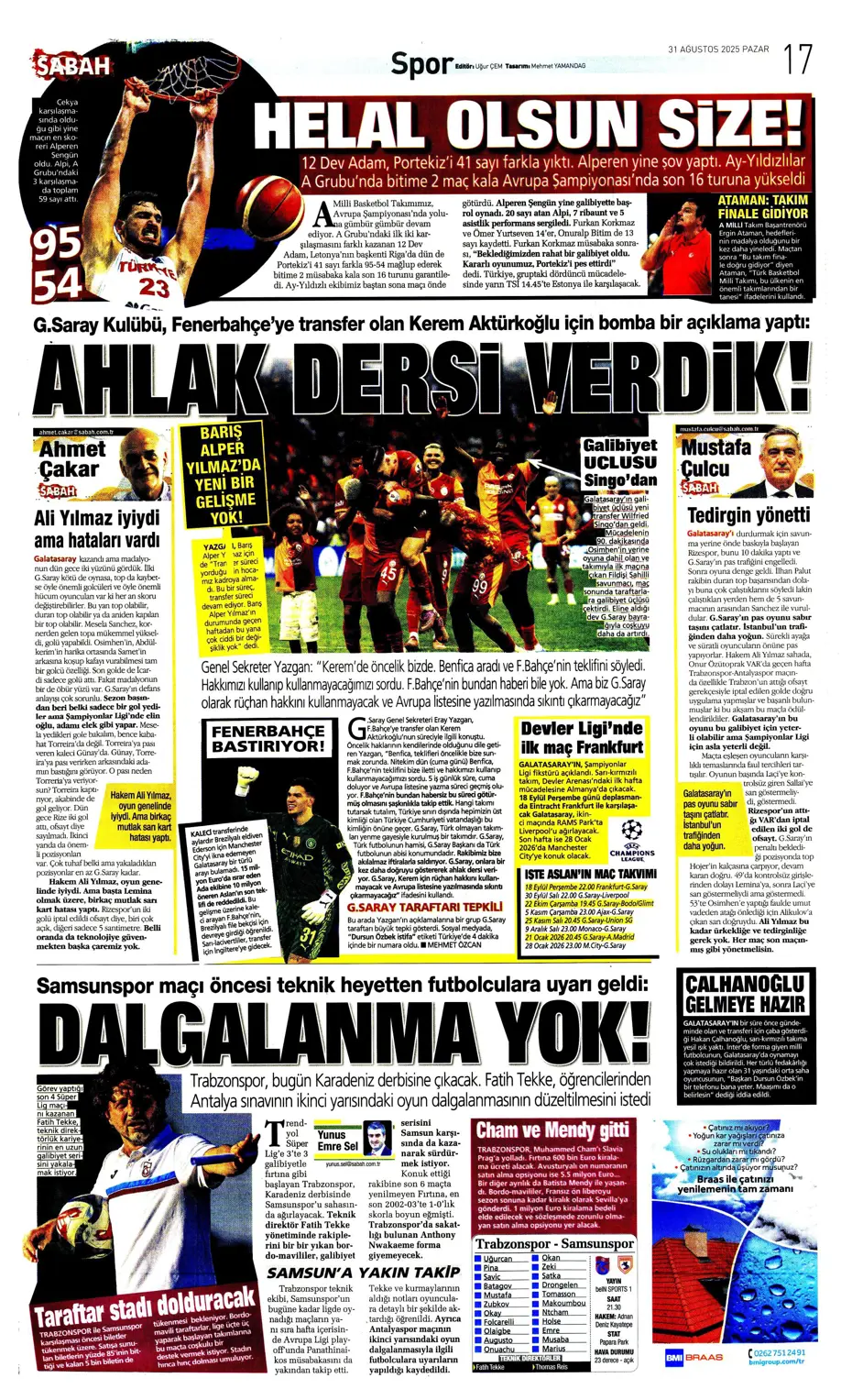 "Roger Schmidt'ten Fenerbahçe kararı" | Sporun manşetleri - 10