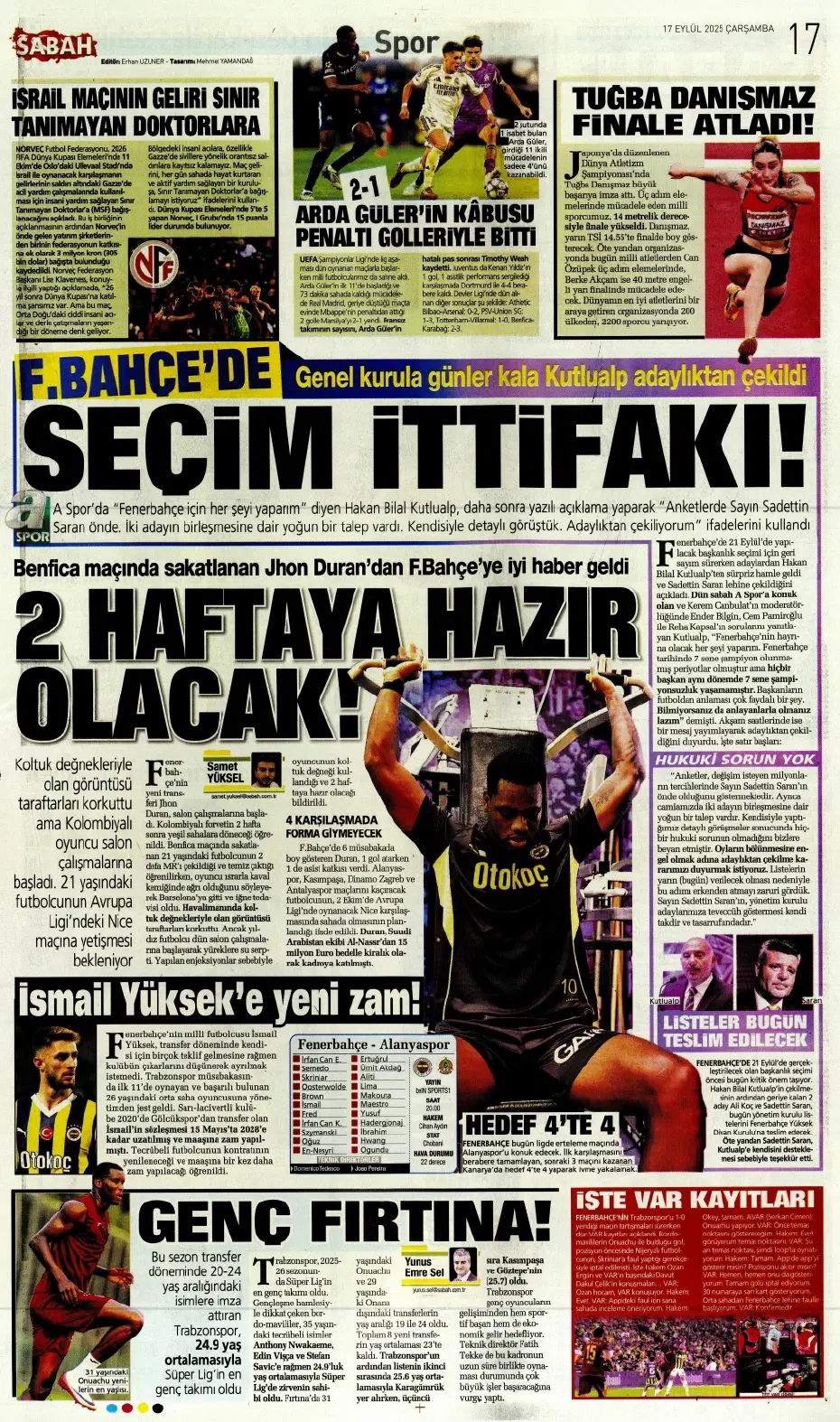 "Okan Buruk'un İlkay-Sane planı" | Sporun manşetleri - 5