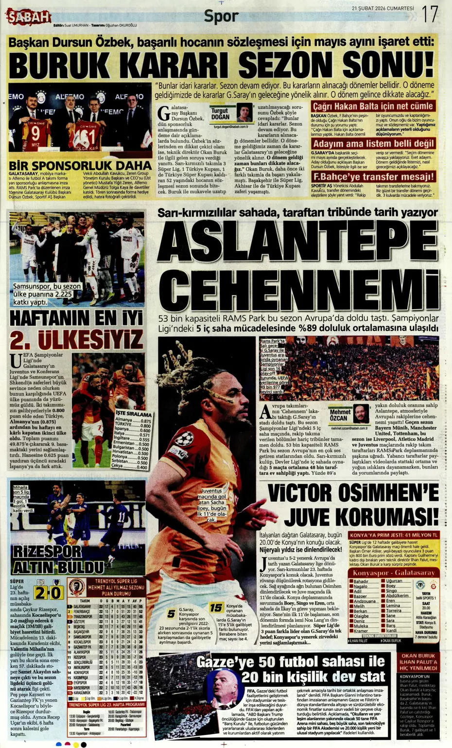 "İlk transfer Altay Bayındır" | Sporun manşetleri - 17