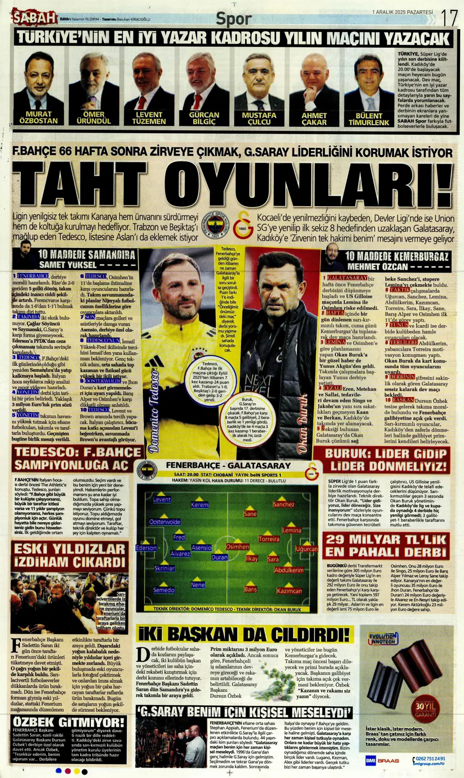 "Kadıköy'de 30 milyarlık dev buluşma" | Sporun manşetleri - 11