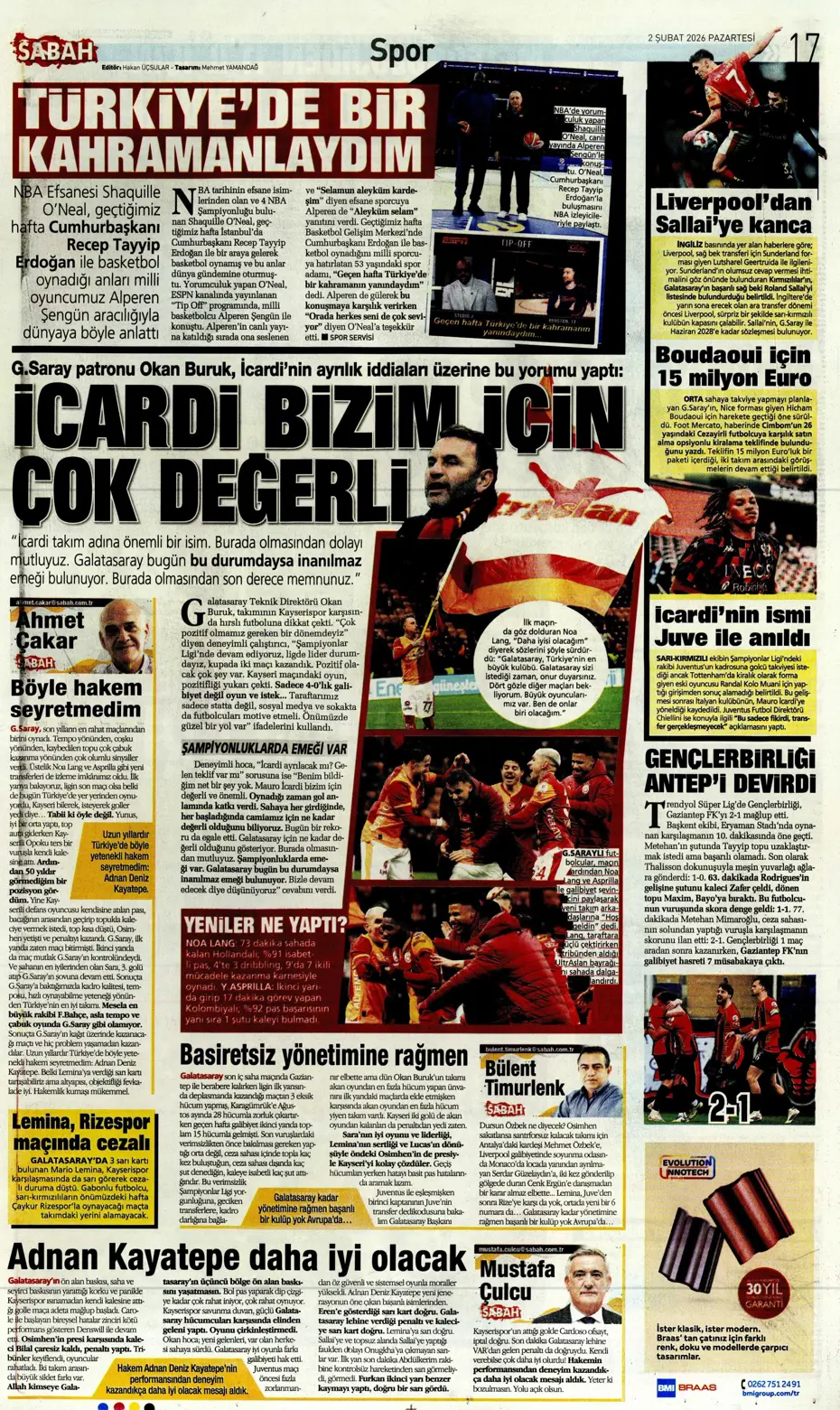 "Lookman peşinata kurban gitti" | Sporun manşetleri - 6