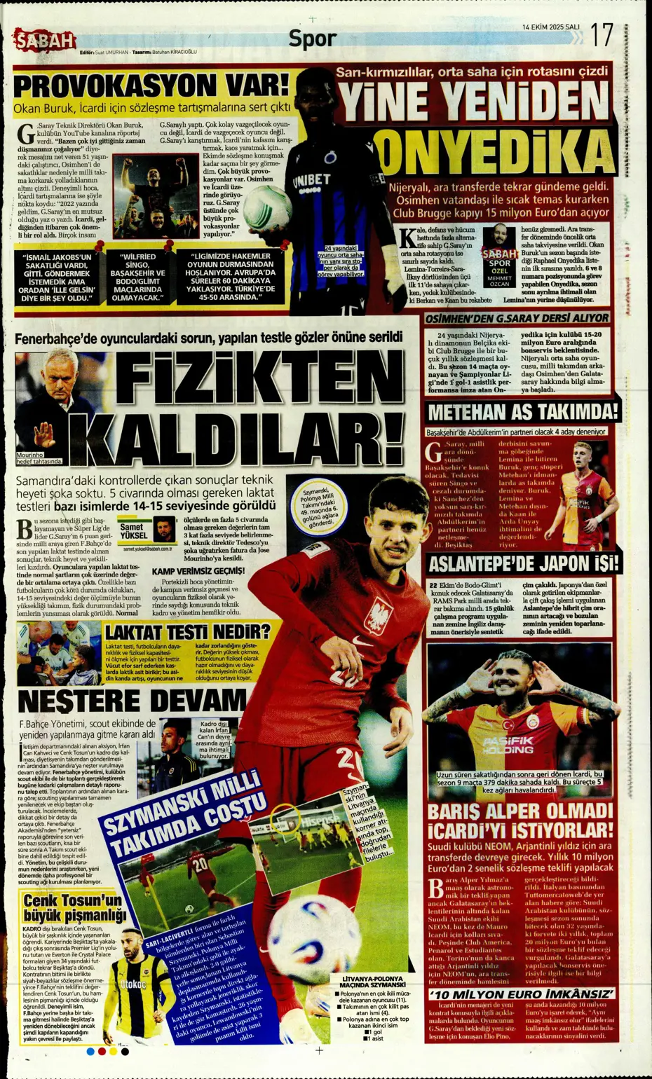 "Beşiktaş'ta İrfan Can Kahveci sürprizi" | Sporun manşetleri - 9 "Beşiktaş'ta İrfan Can Kahveci sürprizi" | Sporun manşetleri - 9