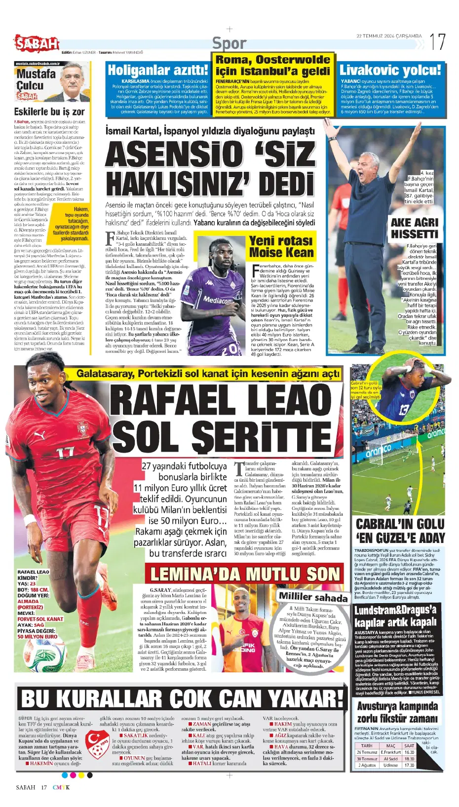 Ollie Watkins Fenerbahçe'ye geliyor | Sporun manşetleri - 17 Ollie Watkins Fenerbahçe'ye geliyor | Sporun manşetleri - 17