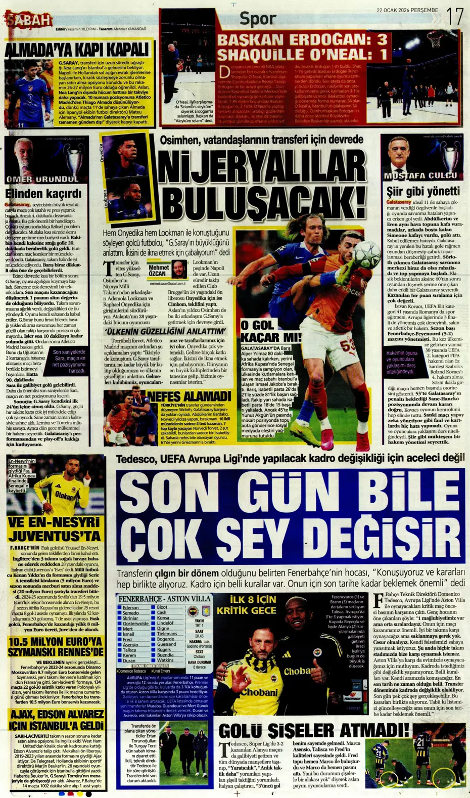 "Galatasaray'dan Atletico maçı sonrası 2 transfer birden" | Sporun manşetleri - 8