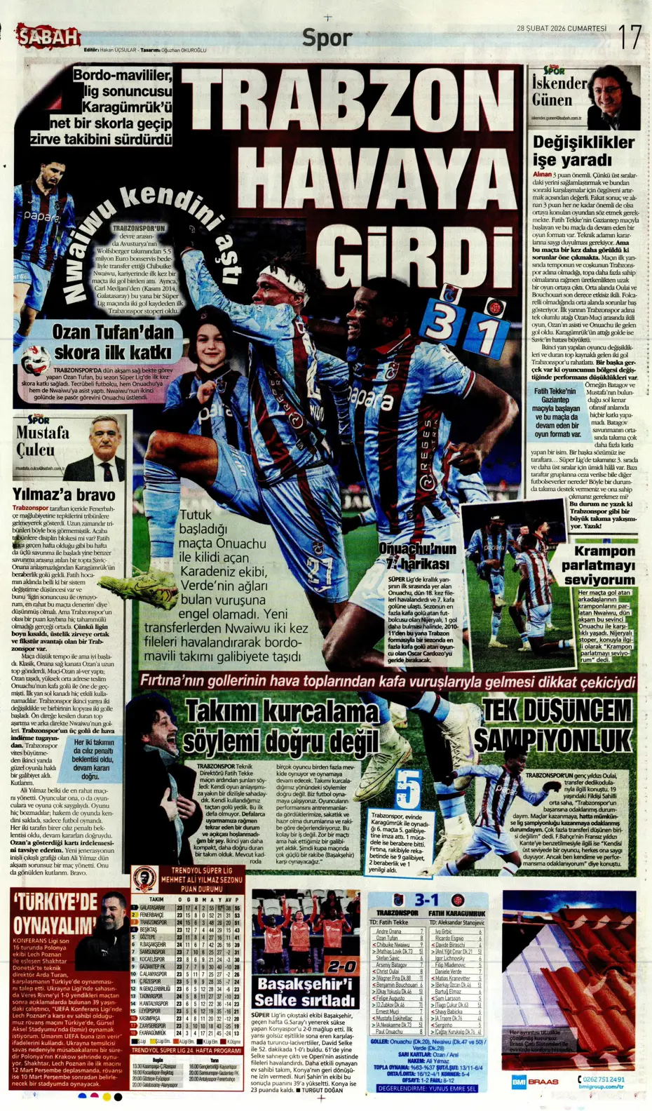 "İsmail Yüksek'e İngiliz takibi" | Sporun manşetleri - 14