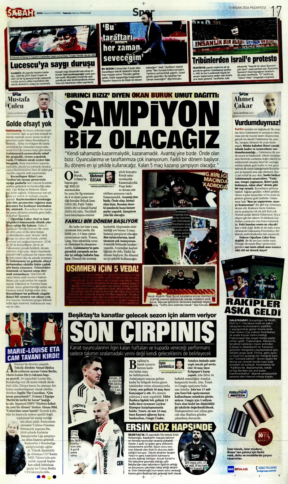 "Aslan krize girdi" | Sporun manşetleri - 3