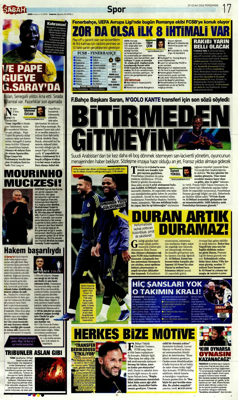 "Galatasaray'dan Şampiyonlar Ligi maçı sonrası transfer: İş bitirildi" | Sporun manşetleri - 12 "Galatasaray'dan Şampiyonlar Ligi maçı sonrası transfer: İş bitirildi" | Sporun manşetleri - 12