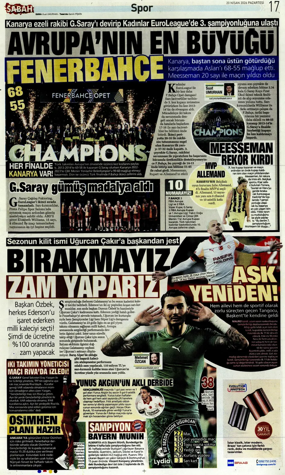 Eyvah! Gabriel Sara için geliyorlar | Sporun manşetleri - 20 Eyvah! Gabriel Sara için geliyorlar | Sporun manşetleri - 20