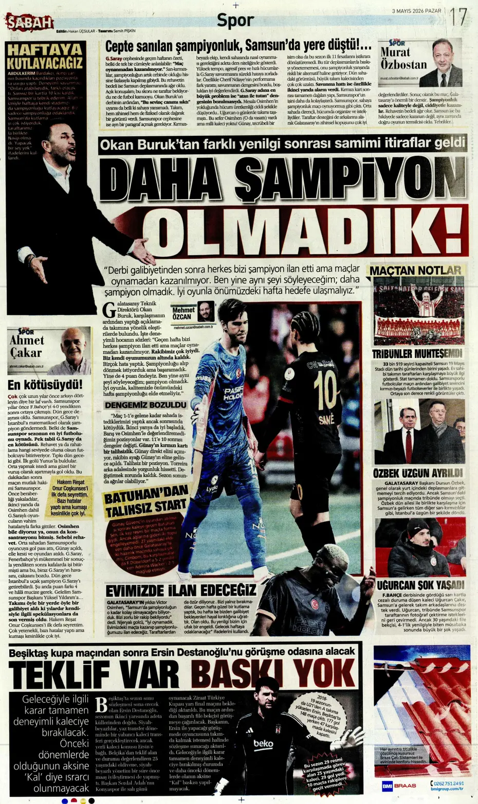 Galatasaray dördüncüyü ararken dört yedi | Sporun manşetleri - 15 Galatasaray dördüncüyü ararken dört yedi | Sporun manşetleri - 15