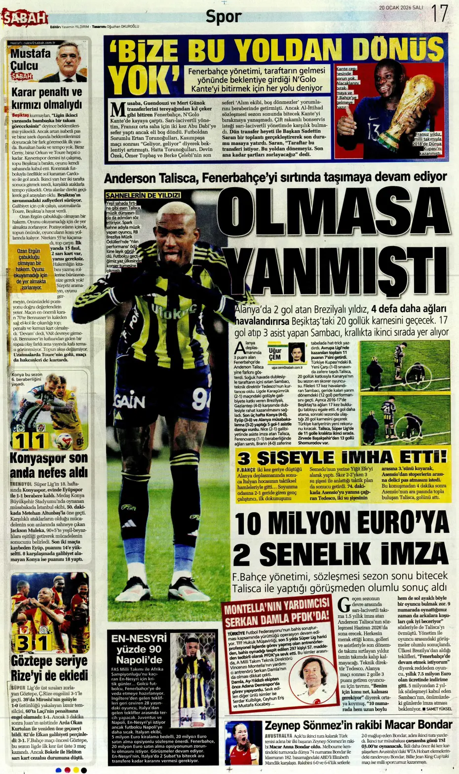 "Fenerbahçe'de 10 milyon euroya 2 senelik imza" | Sporun manşetleri  - 4