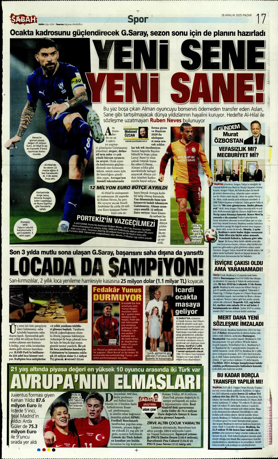 "Fenerbahçe'ye Szymanski piyangosu: Kabul ettiler" | Sporun manşetleri - 3 "Fenerbahçe'ye Szymanski piyangosu: Kabul ettiler" | Sporun manşetleri - 3