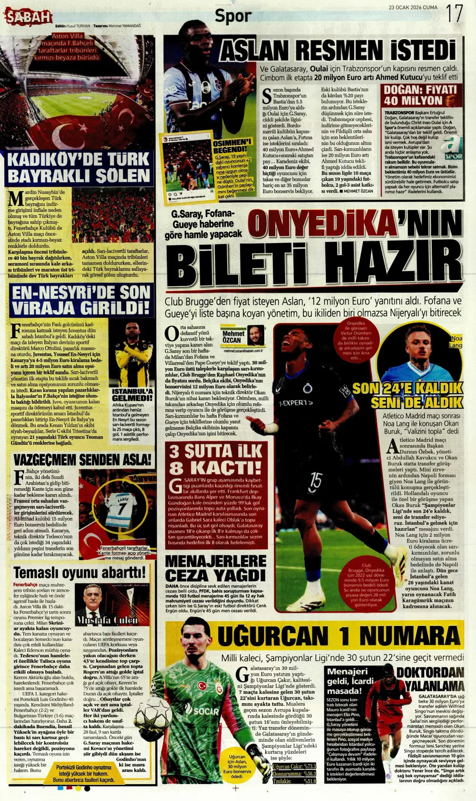 "Fenerbahçe'de En-Nesyri'nin yerine gelecek golcü belli" | Sporun manşetleri - 10 "Fenerbahçe'de En-Nesyri'nin yerine gelecek golcü belli" | Sporun manşetleri - 10