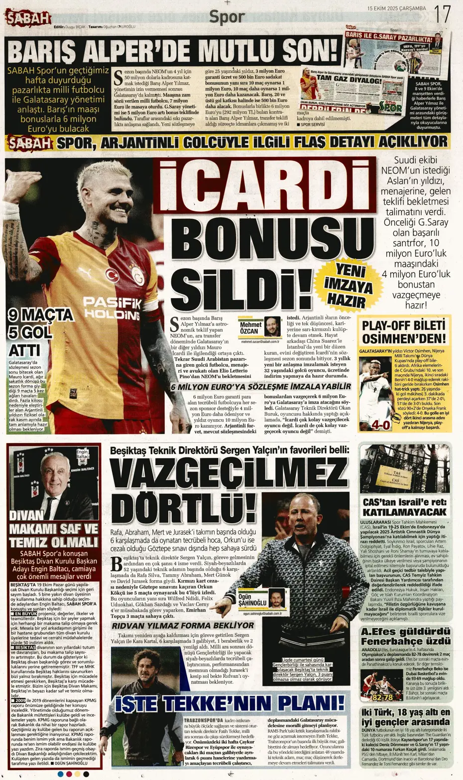 "Gürcistan'a dünyayı dar ettik" | Sporun manşetleri - 12