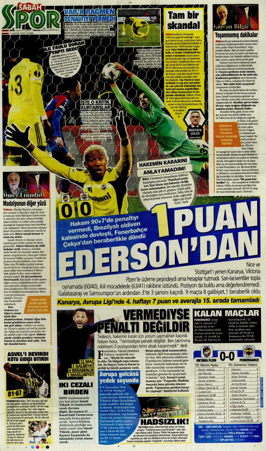 "Hakem Fenerbahçe'nin 2 puanını çaldı" | Sporun manşetleri - 12