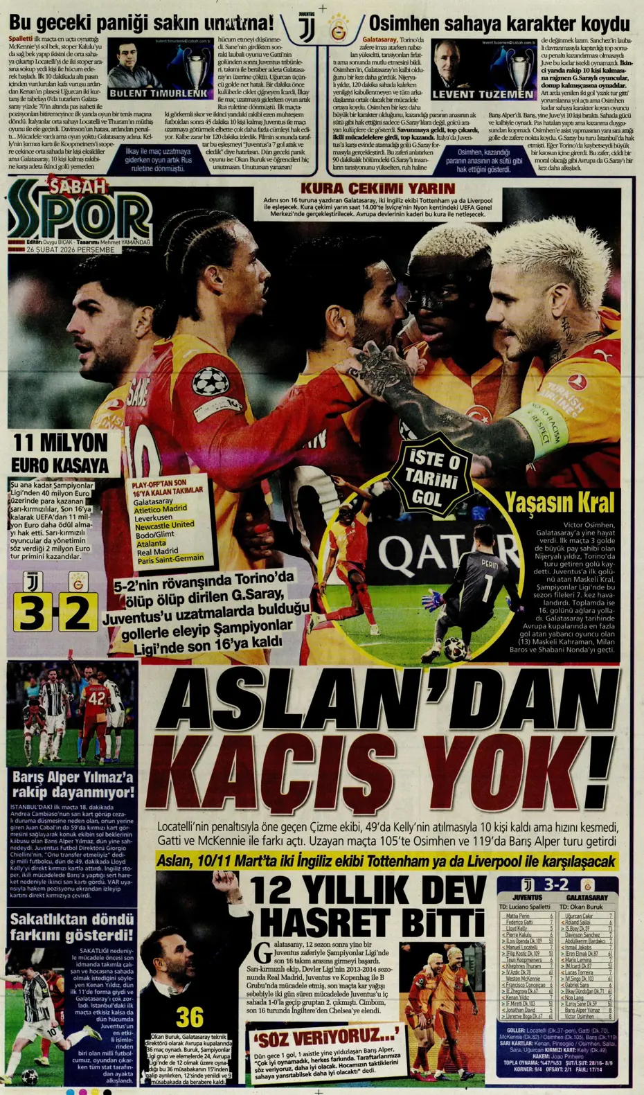 "Galatasaray kabustan zafer çıkardı" | Sporun manşetleri - 33