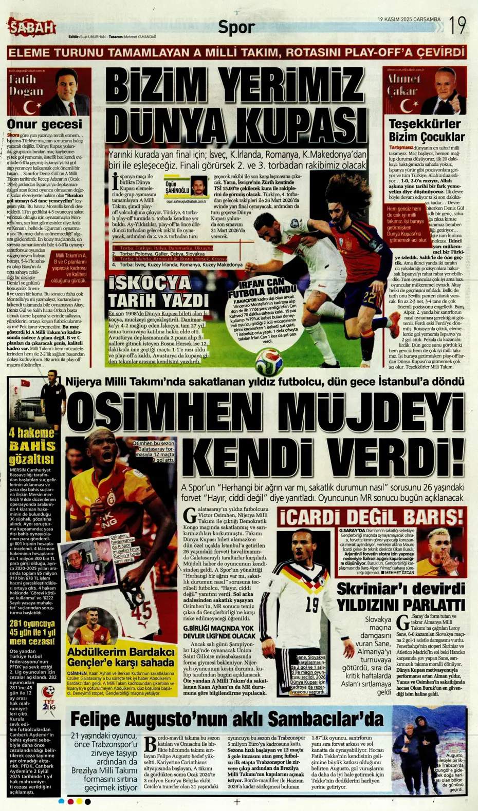 "Bizim Çocuklar Boğa'yı şişledi" | Sporun manşetleri - 9