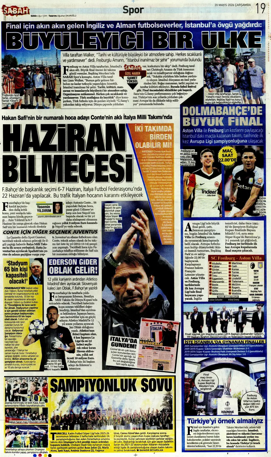 Conte yanında dünyaca ünlü yıldızı da Fenerbahçe'ye getiriyor | Sporun manşetleri - 3