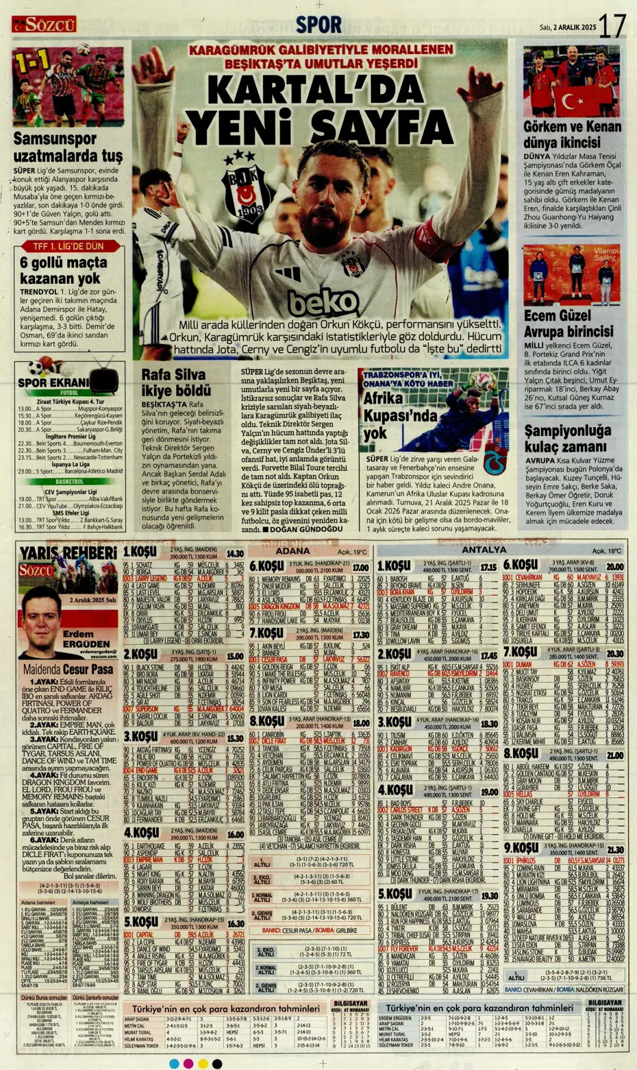 "90+5'te Galatasaray'ı dur'Duran' kafa" | Sporun manşetleri - 4