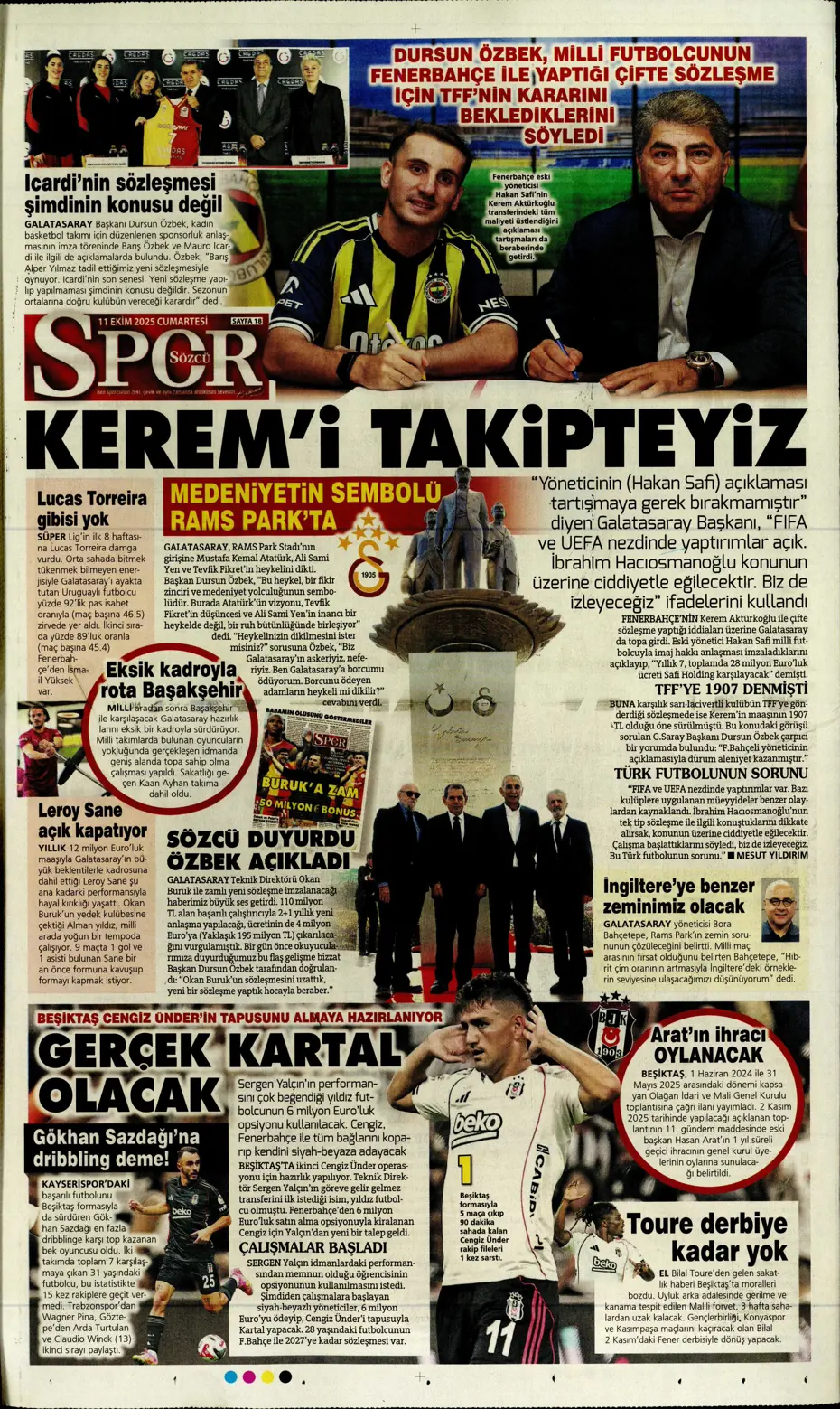 "Sergen Yalçın'ın yeni hedefi Çağlar Söyüncü" | Sporun manşetleri - 8