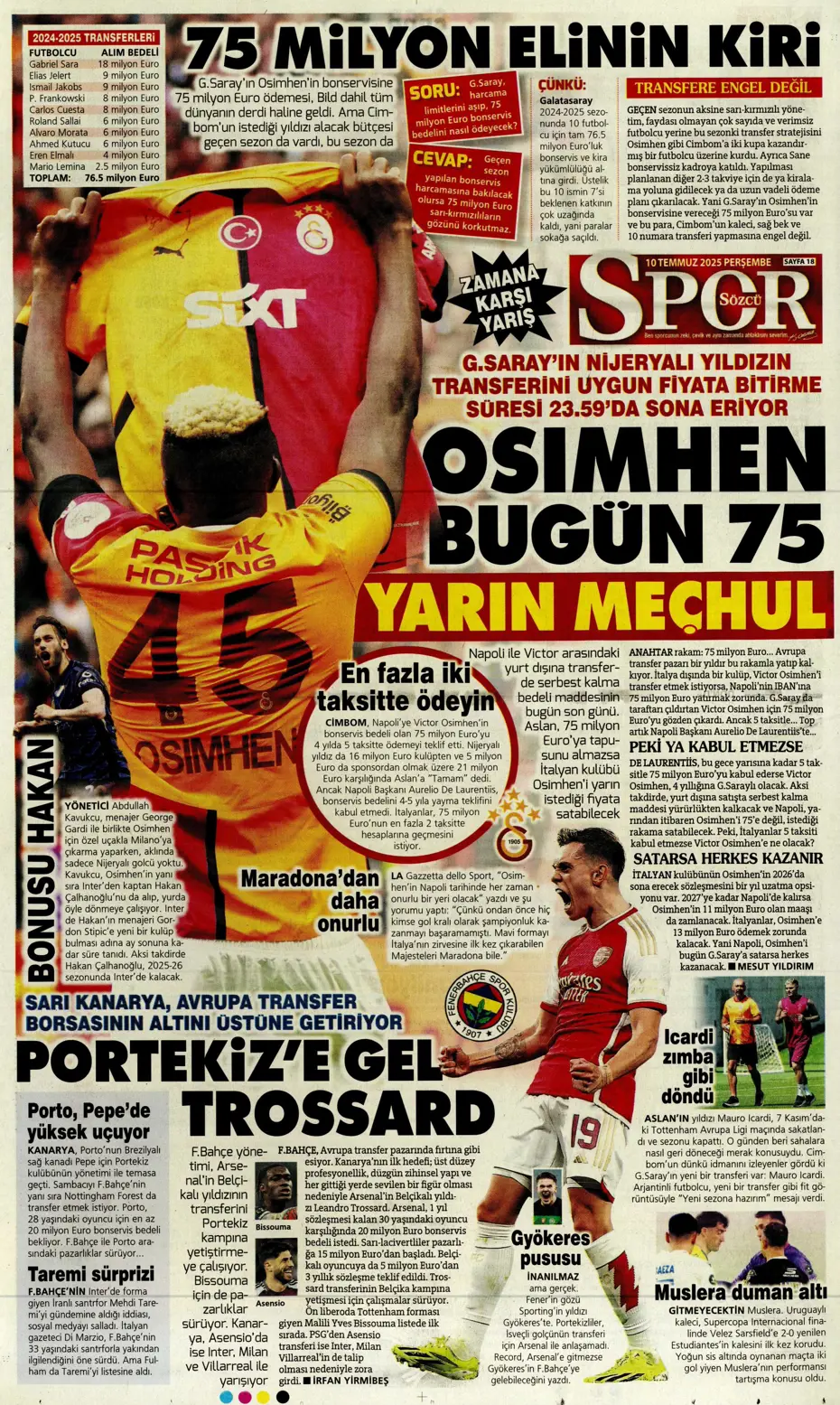 "Fenerbahçe'den Kerem Aktürkoğlu bombası" | Sporun manşetleri - 8