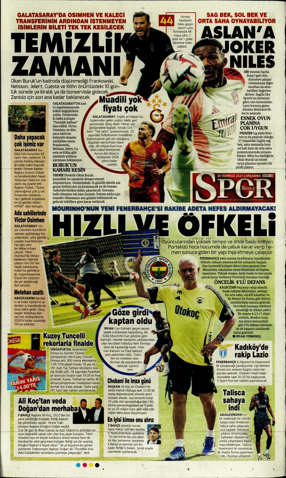 "Beşiktaş'ta Sergen Yalçın ve Mancini bombası" | Sporun manşetleri - 8