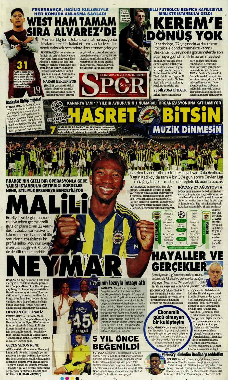 "Fenerbahçe'den Nene sonrası bir transfer daha" | Sporun manşetleri - 8