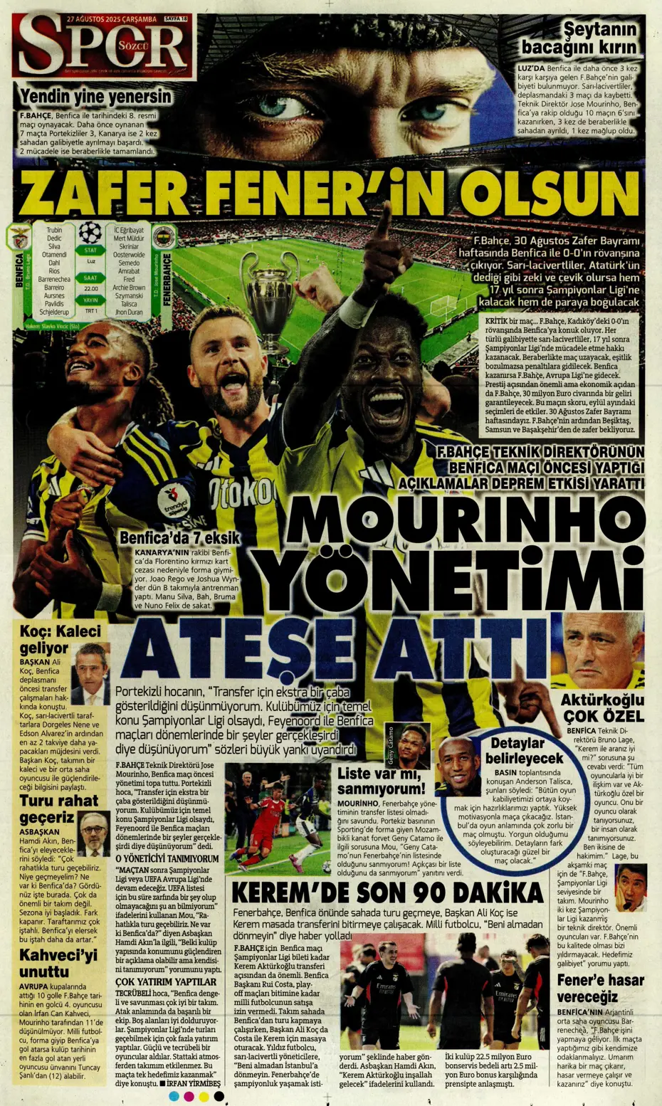 "Fenerbahçe'den 850 milyon euroluk tarihi hamle" | Sporun manşetleri - 7
