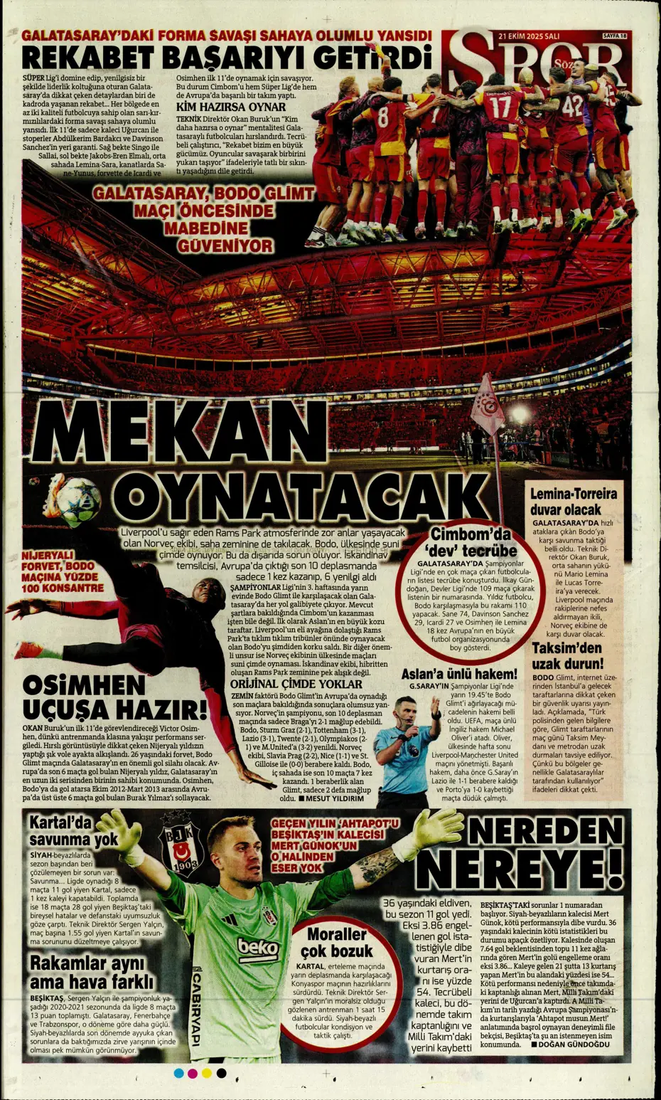 "Ve Goretzka doğrulandı" | Sporun manşetleri - 9 "Ve Goretzka doğrulandı" | Sporun manşetleri - 9