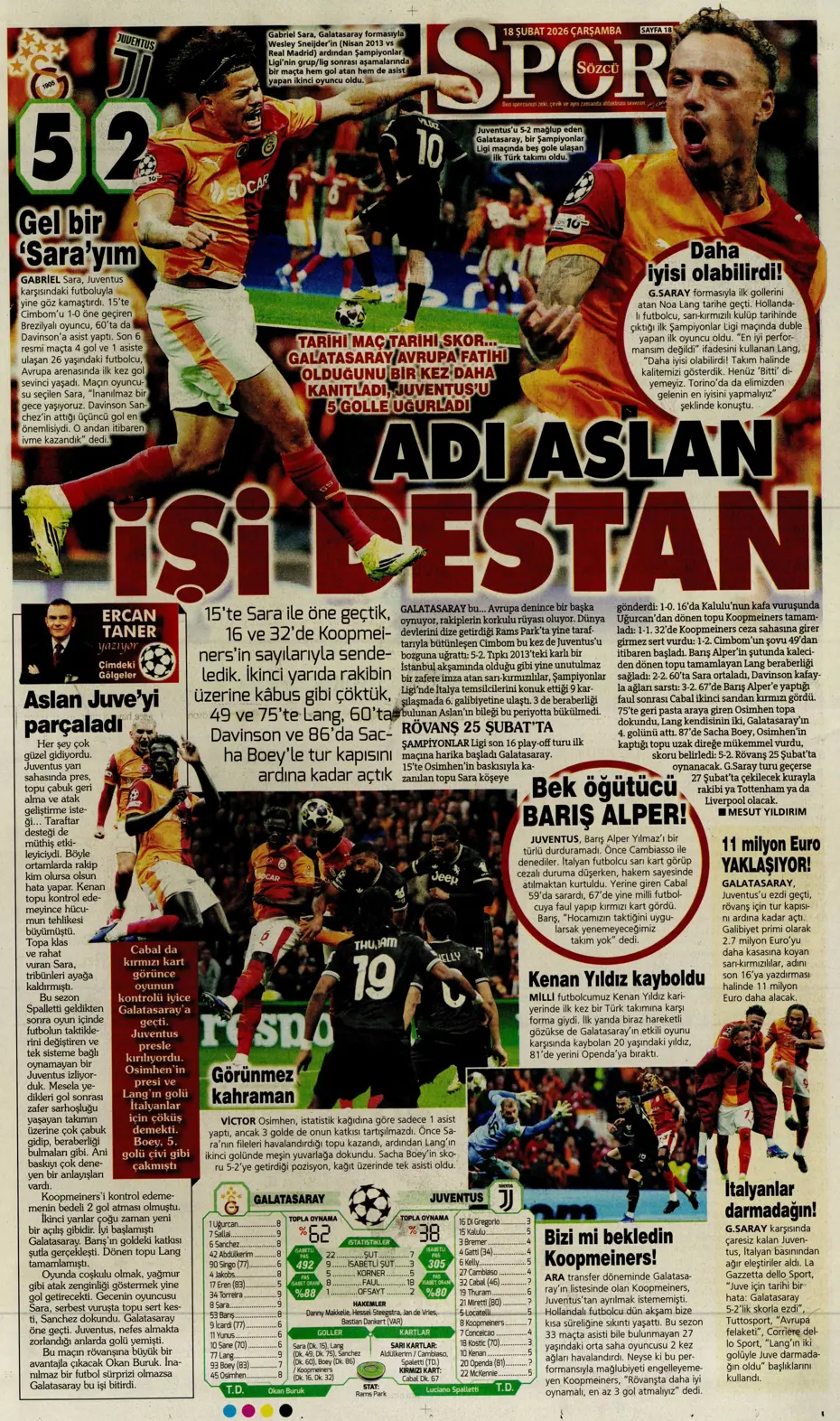 "Aslan Juve'yi perişan etti" | Sporun manşetleri - 18