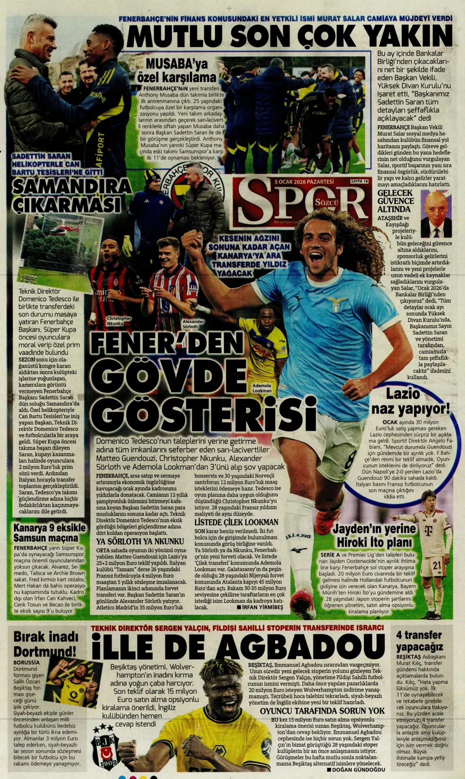 "Fenerbahçe'ye yeni yılın ilk piyangosu Sofyan Amrabat'tan" | Sporun manşetleri - 5