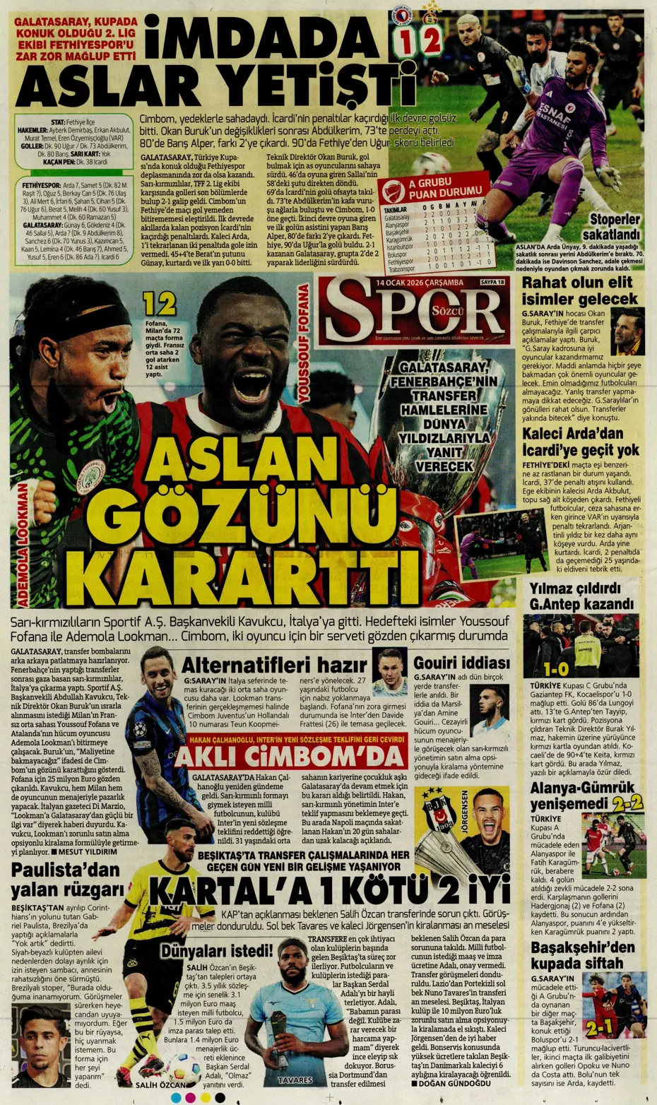 "N'Golo Kante Fenerbahçe'de" | Sporun manşetleri - 2