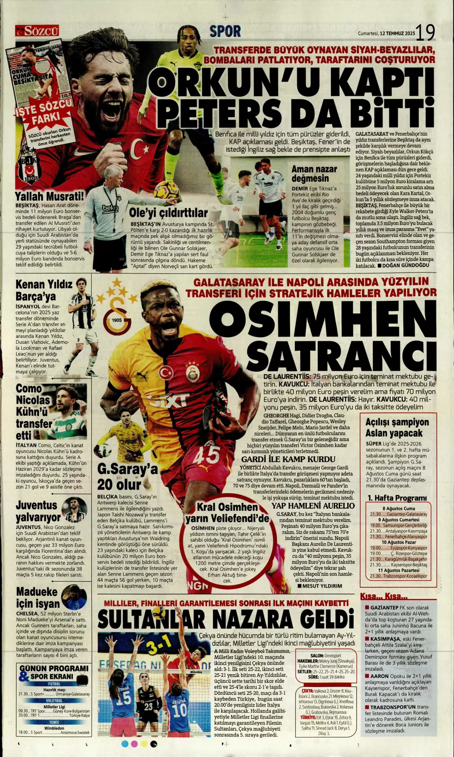 "Asensio ve Skriniar birlikte geliyor" | Sporun manşetleri - 6