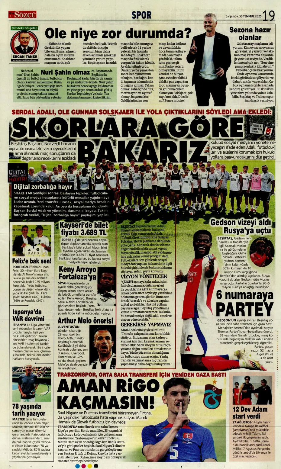 "Beşiktaş'ta Sergen Yalçın ve Mancini bombası" | Sporun manşetleri - 7