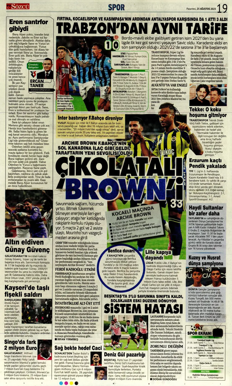 "Fenerbahçe'de Youri Tielemans tamam" | Sporun manşetleri - 9