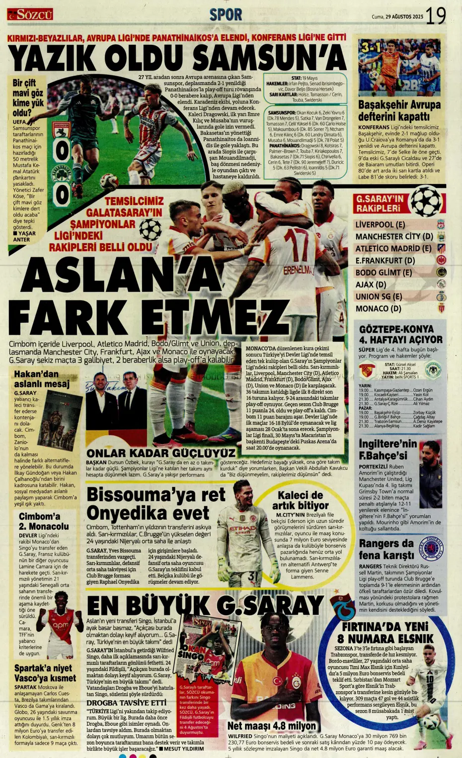 "Avrupa da gitti Solskjaer de" | Sporun manşetleri - 7