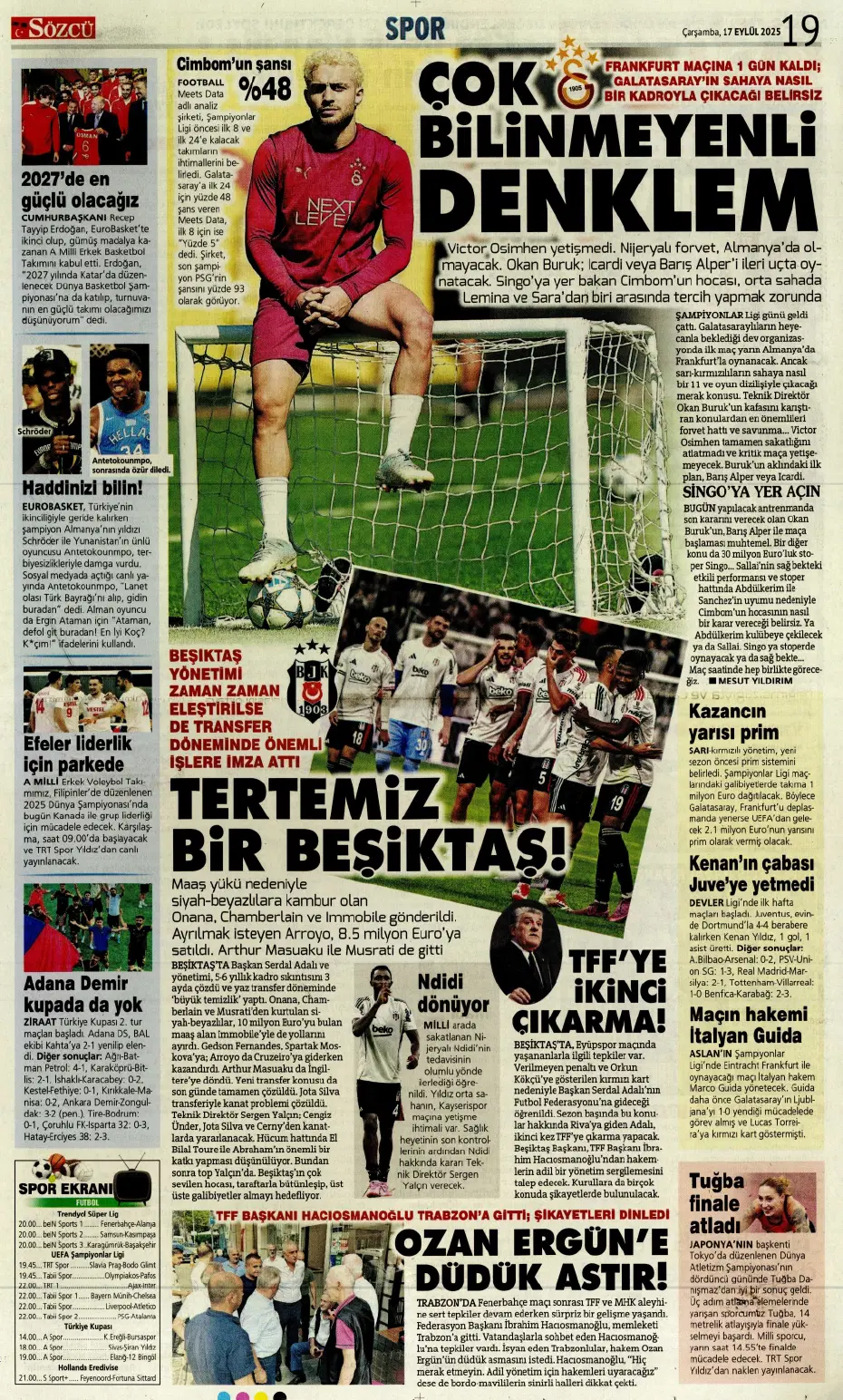 "Okan Buruk'un İlkay-Sane planı" | Sporun manşetleri - 4