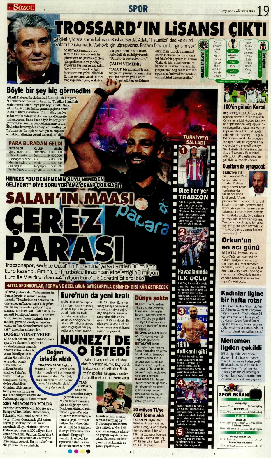 Tüm dünya Salah ve Trabzonspor'u konuşuyor | Sporun manşetleri - 3 Tüm dünya Salah ve Trabzonspor'u konuşuyor | Sporun manşetleri - 3