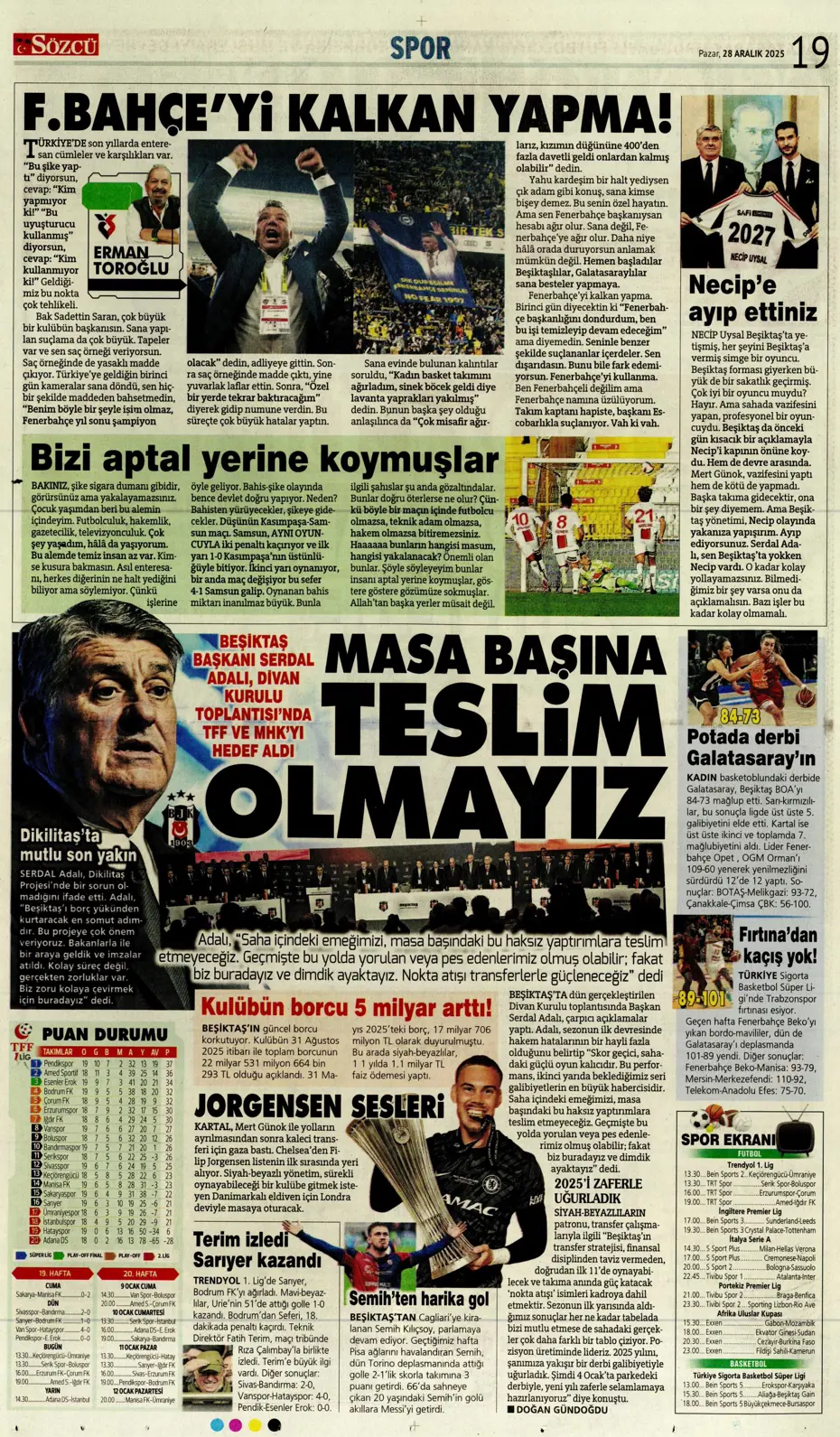 "Fenerbahçe'ye Szymanski piyangosu: Kabul ettiler" | Sporun manşetleri - 10 "Fenerbahçe'ye Szymanski piyangosu: Kabul ettiler" | Sporun manşetleri - 10