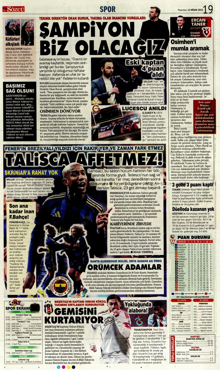 "Aslan krize girdi" | Sporun manşetleri - 16