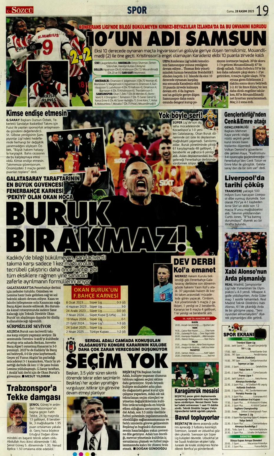 "Avrupa'nın lideri Samsunspor" | Sporun manşetleri - 7