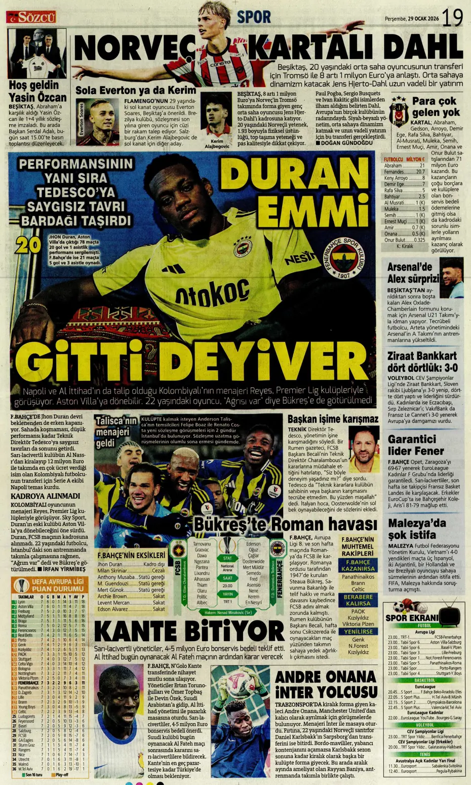 "Galatasaray'dan Şampiyonlar Ligi maçı sonrası transfer: İş bitirildi" | Sporun manşetleri - 10 "Galatasaray'dan Şampiyonlar Ligi maçı sonrası transfer: İş bitirildi" | Sporun manşetleri - 10